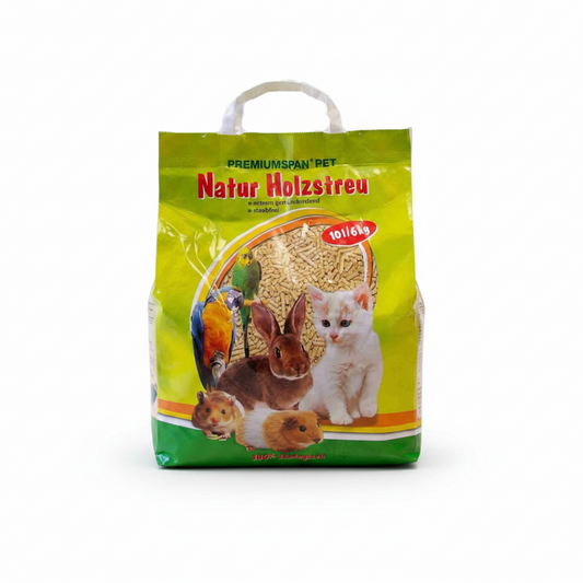 Premiumspan Pet Natur Holzstreu натурална обезпрашена дървесна постелка за домашни любимци 10л