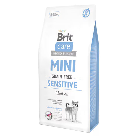 Brit Care Mini Sensitive Grain Free хипоалергенна храна за кучета от дребни породи с Еленско месо 7к