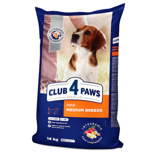 Club 4 Paws Medium Breeds Adult насипна храна за израснали кучета от средни породи 1кг