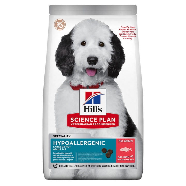 Hill's Science Plan Salmon Hypoallergenic Grain Free Large Breed Adult хипоалергенна храна за кучета от едри породи със Сьомга 10+2кг