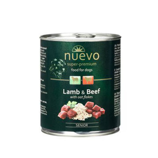 Nuevo Lamb & Beef Senior мокра храна за възрастни кучета с Агнешко, Говеждо и Овесени Ядки 800г