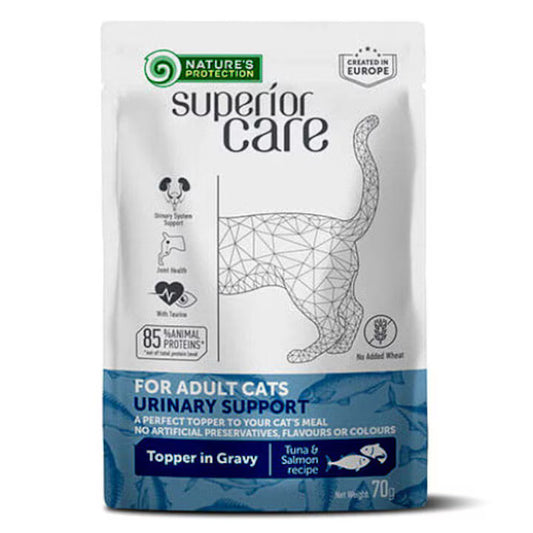 Nature's Protection Tuna & Salmon Urinary Support Adult храна за котки с уринарни проблеми с Риба Тон и Сьомга 70г пауч