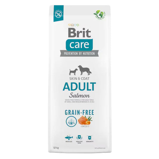 Brit Care Salmon Skin and Coat Grain Free Adult насипна храна за кучета от малки и средни породи със Сьомга кг