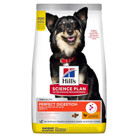 Hill's Science Plan Perfect Digestion Chicken Small & Mini Adult храна за възрастни кучета с чувствителен стомах от дребни и мини породи с Пилешко 3кг