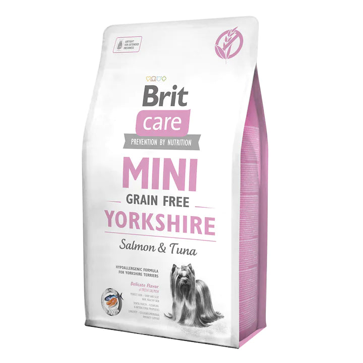 Brit Care Mini Grain Free Yorkshire храна за кучета йоркширски териер със Сьомга и Риба тон 2кг