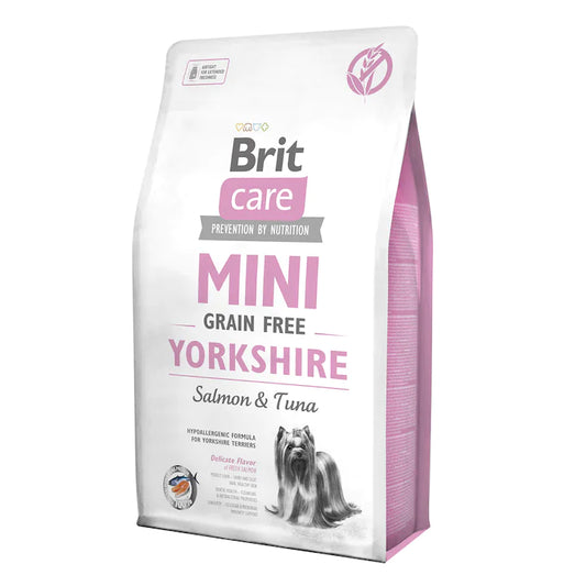 Brit Care Mini Grain Free Yorkshire храна за кучета йоркширски териер със Сьомга и Риба тон 2кг