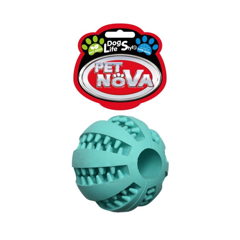 Pet Nova играчка за кучета дентална топка за лакомства с аромат на мента 5см