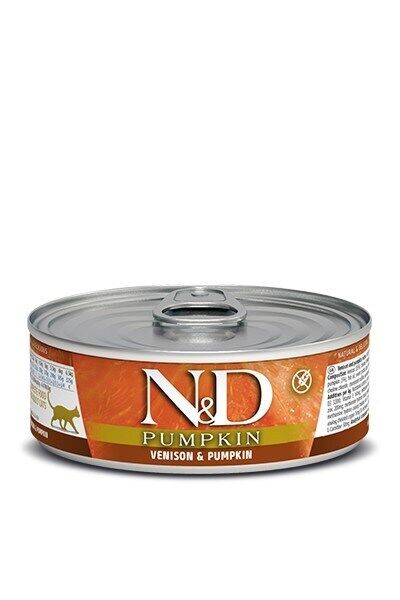N&D Pumpkin храна за котки с Еленско и Тиква 70г конс.