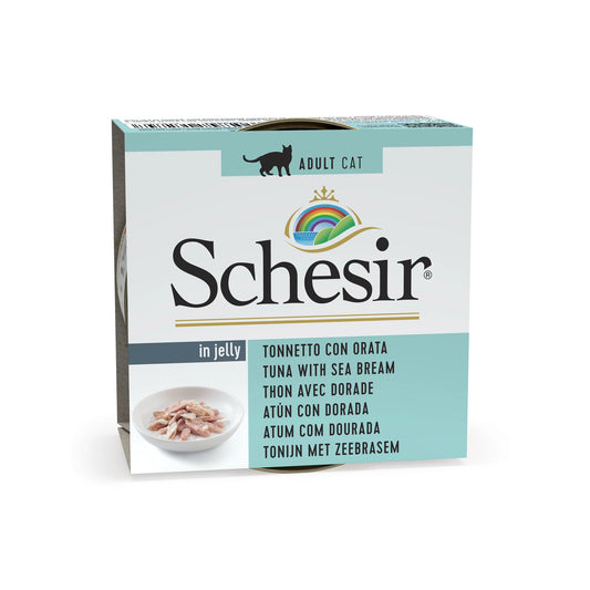 Schesir Cat Adult Tuna & Sea Bream консерва с риба тон и ципура в желе 85гр.