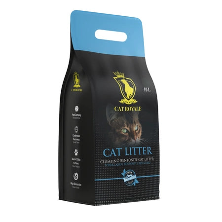 Cat Royale Natural висококачествен бял бентонит за котешка тоалетна без аромат 5кг