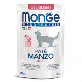 Monge Beef Monoprotein Sterilised Adult пастет за кастрирани котки с Телешко 85г пауч