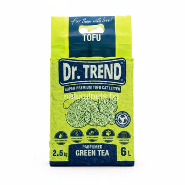 Dr. Trend Cat Litter Tofu Green Tea натурална соева котешка тоалетна Тофу Зелен чай 6л