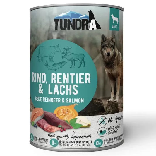 Tundra Beef, Reindeer & Salmon Adult храна за кучета с Говеждо, Еленско и Сьомга 800г