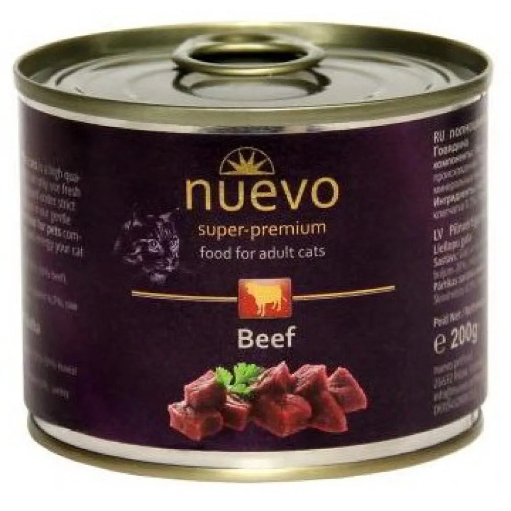 Nuevo Beef Adult храна за котки с Говеждо 200г конс.