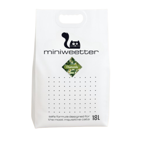 Weelitter Chamomile Cat Litter натурална биоразградима соева котешка тоалетна с аромат на Лайка 18л